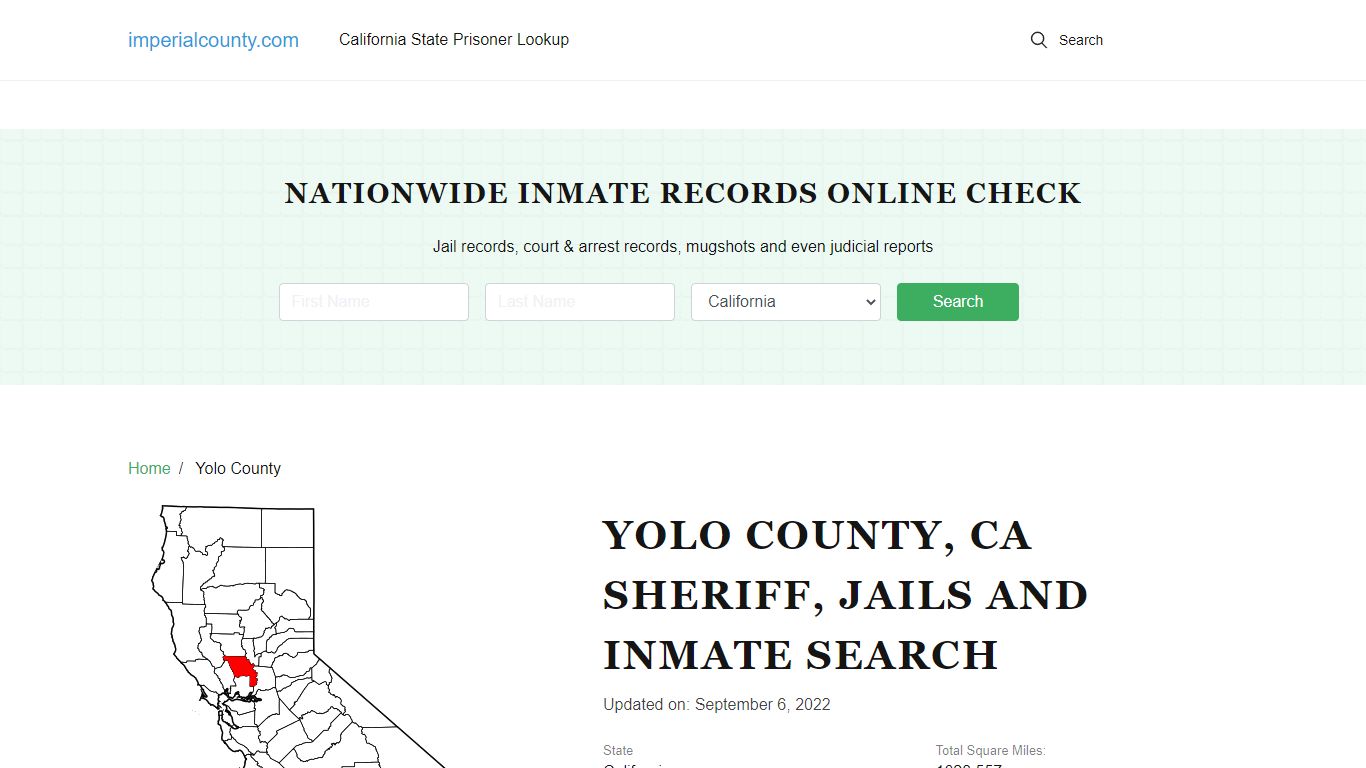 Yolo County, CA Sheriff, Jails and Inmate Search
